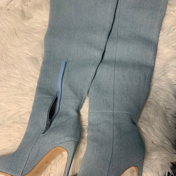 Denim thigh high boots - Picture 2 of 3